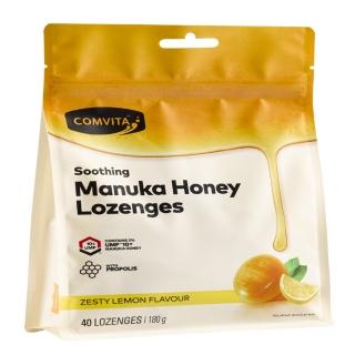 【Comvita 康維他】麥蘆卡蜂蜜潤喉糖檸檬口味(40粒家庭包)