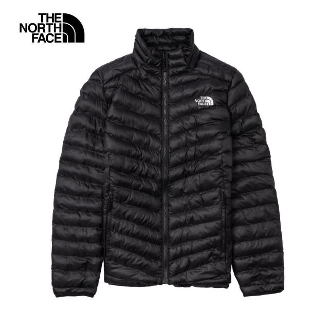 【The North Face 官方旗艦】北面女款黑色DWR防潑水舒適可打包立領鋪棉外套｜8AYEKT0