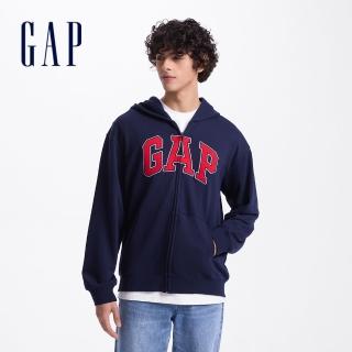 【GAP】男裝 Logo刺繡連帽外套-海軍藍(611720)