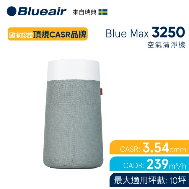 【Blueair】抗PM2.5過敏原空氣清淨機 Blue Max 3350i -18坪+Blue Max3250清淨機(3332111100)