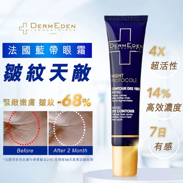 【DermEden 得美登】A醇撫紋眼霜15mL+A醇再生修護精華30mL+A醇緊緻修護霜50mL(法國藍帶三星組)