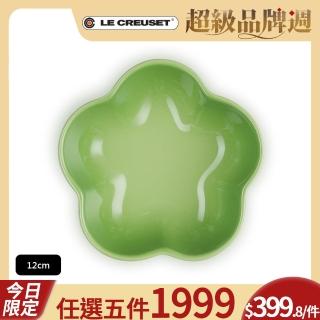 【Le Creuset】瓷器花型盤-小-12cm(棕櫚綠)