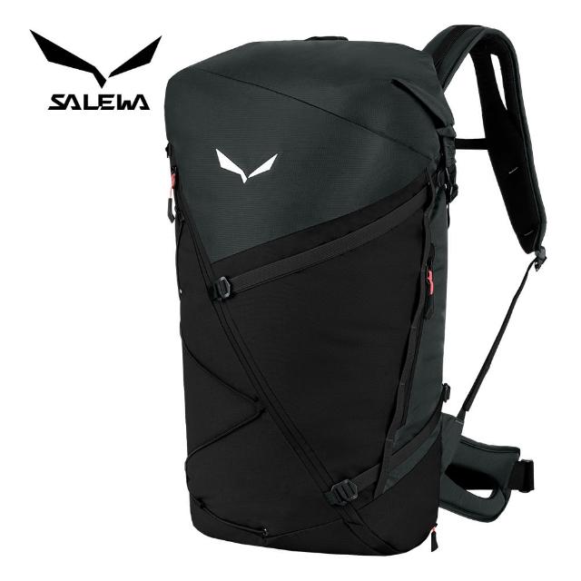 【SALEWA】Puez 40+5L Backpack 捲頂背包 黑色(運動背包 健行背包 多功能背包 機能後背包)