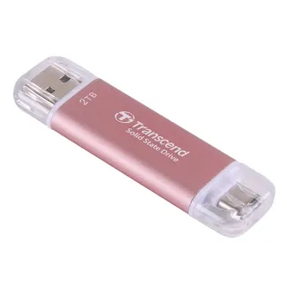 【Transcend 創見】ESD310P 2TB USB3.2 雙介面固態行動碟-櫻花粉(TS2TESD310P)