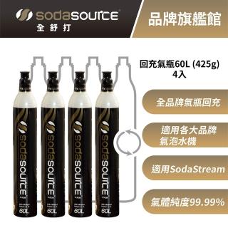 【SodaSource】全舒打 425g CO2 四入全品牌回充鋼瓶(鋼瓶適用SodaStream及各大品牌氣泡水機)