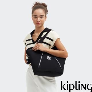 【KIPLING官方旗艦館】質感極致黑手提肩背托特包-NEW CICELY
