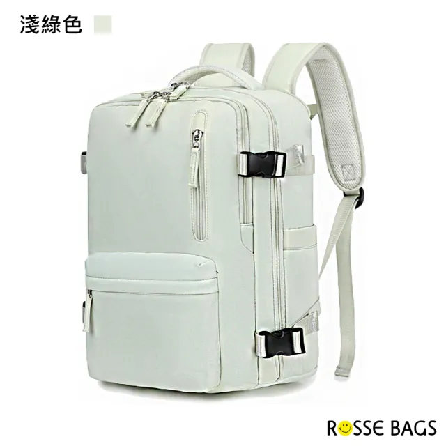 【Rosse Bags】輕盈細膩尼龍布防潑水電腦雙肩包(現+預  墨綠色／卡其色／淺綠色／紫色)