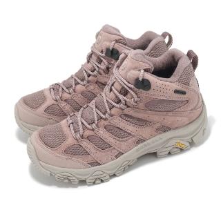 【MERRELL】戶外鞋 Moab 3 Mid WP 女鞋 粉灰 防潑水 中筒 黃金大底 登山鞋 廣告主打款(ML038330)