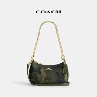 【COACH蔻馳官方直營】經典Logo迷彩印花TERI迷你斜背包-IM/深柏木色 混合色(CW320)