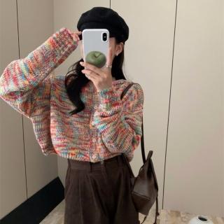 【巴黎精品】現貨+預購 針織外套長袖毛衣(花線編織連帽短版女外套4色a1hj77)