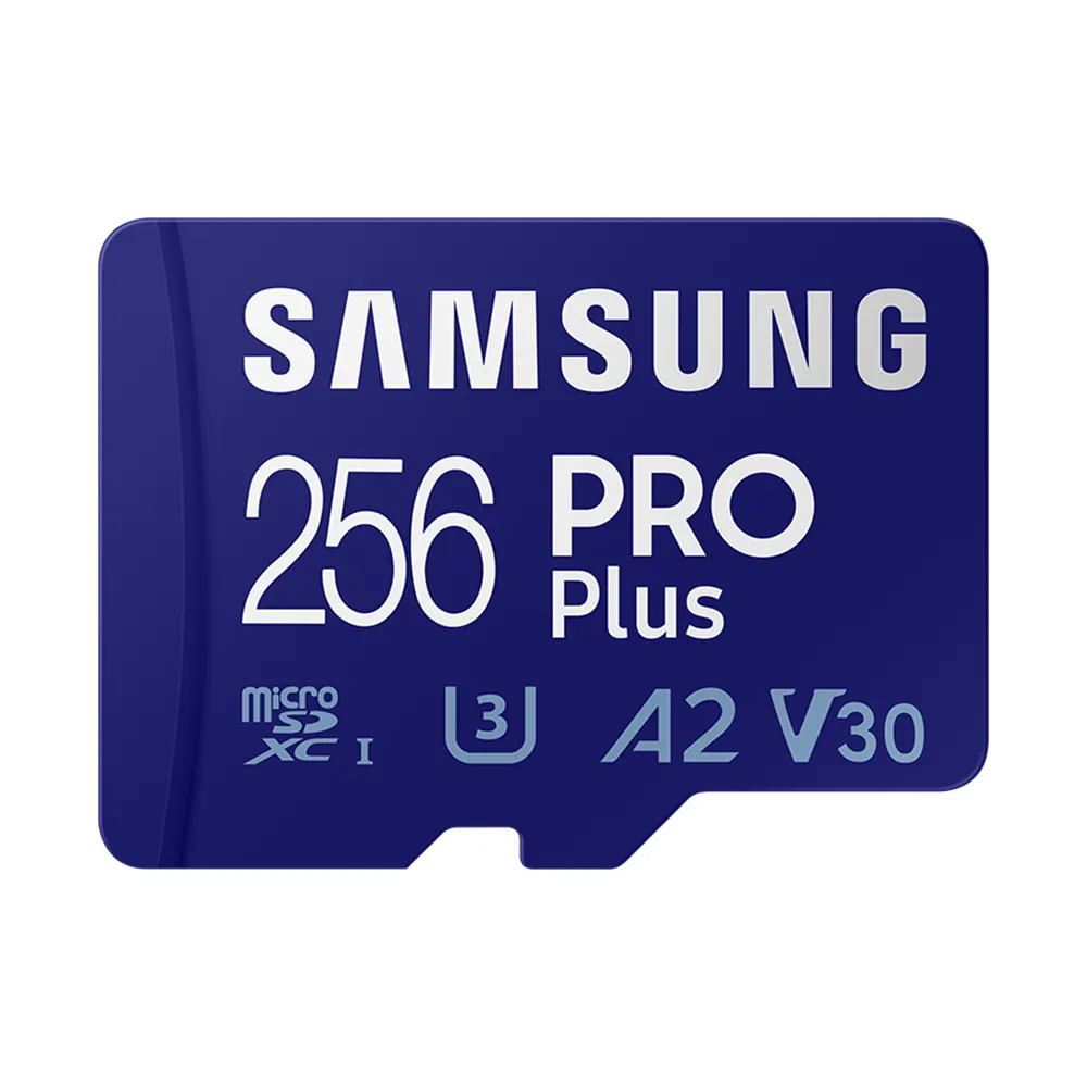 【SAMSUNG 三星】PRO Plus microSDXC U3 A2 V30 256GB記憶卡 公司貨(Switch/ROG Ally/GoPro/空拍機)