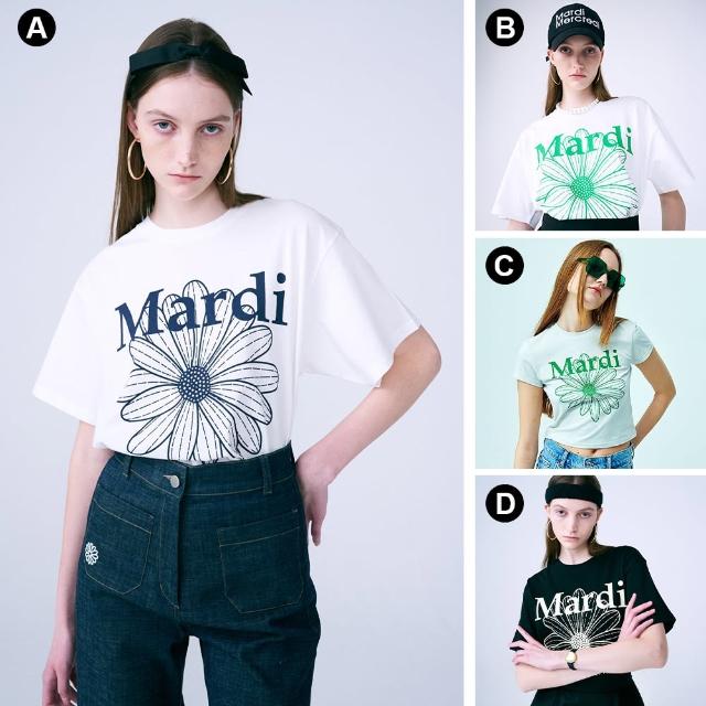 【MARDI MERCREDI】印花短TEE 白 黑 綠 經典小雛菊 CROPPED / TSHIRT FLOWERMARDI