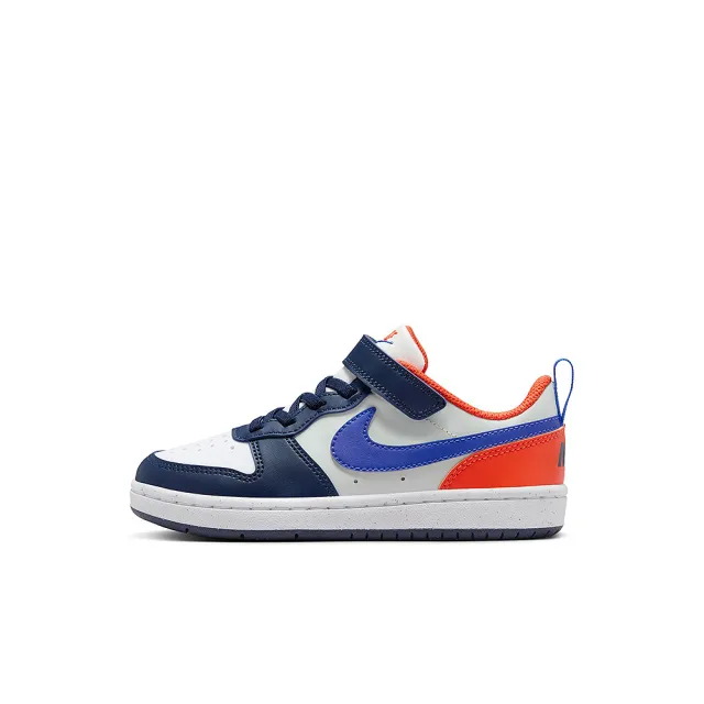 【NIKE 耐吉】運動鞋 童鞋 中童 兒童 魔鬼氈 COURT BOROUGH LOW RECRAFT PS 白藍 DV5457-401(3C4986)