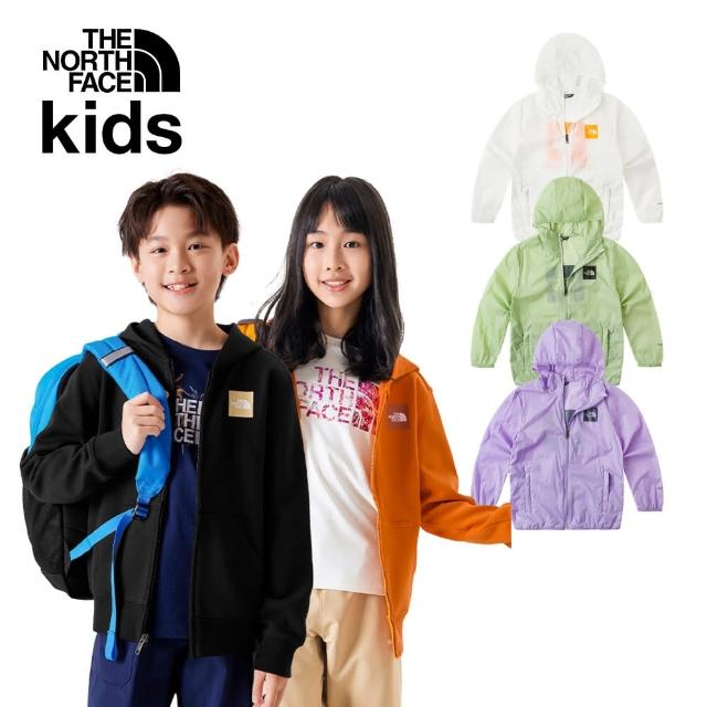 【The North Face 官方旗艦】兒童休閒/防風防曬連帽外套 -大童/小童(多款任選)