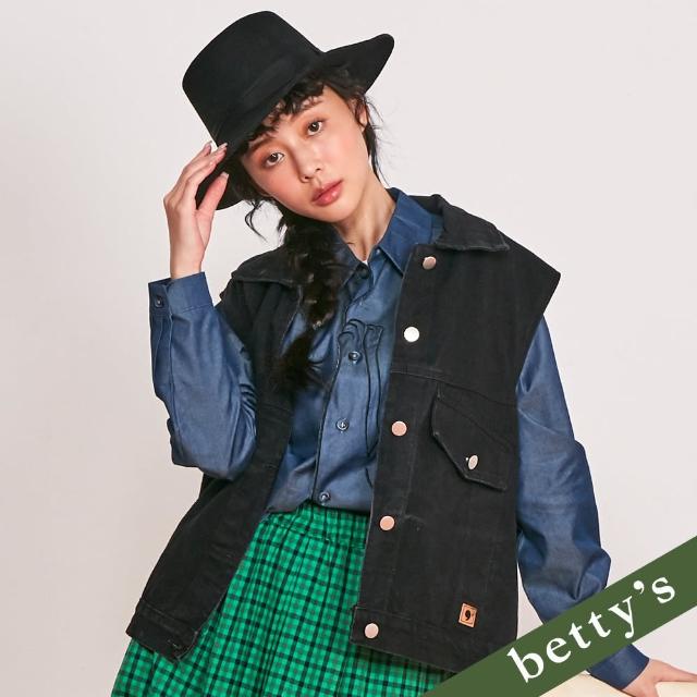 【betty’s 貝蒂思】經典不敗率性雙口袋牛仔背心(黑色)