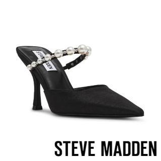 【steve madden】BRECKI-P 氣質珍珠尖頭涼跟鞋(黑色)