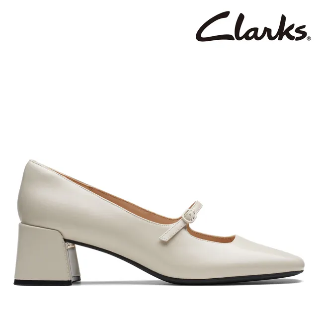 【Clarks】女鞋 Nyta45 Shine 現代感方頭瑪麗珍高跟鞋(CLF73544D)