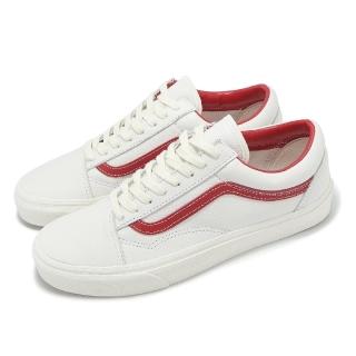 【VANS】休閒鞋 Old Skool 男鞋 女鞋 白 紅 皮革 小白鞋 復古 百搭(VN000CP5BDU)