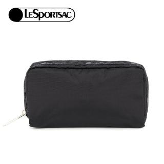 【Lesportsac】Rectangular Cosmetic 長形化妝包 收納包 送禮 禮物 推薦 女包(經典黑)