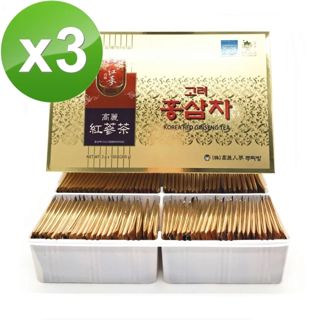 【韓國高麗】養生紅蔘茶包100包x3盒組(原裝進口 / 年節送禮)