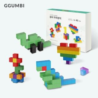 【GGUMBI】磁吸方塊畫素積木 親子良品(42顆)