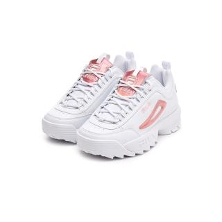 【FILA官方直營】女鞋 DISRUPTOR II PREMIUM 運動鞋 老爹鞋 厚底鞋-白粉(5-C609Y-154)
