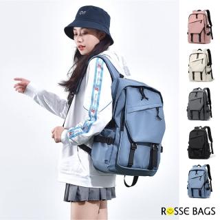 【Rosse Bags】多功能大容量情侶戶外防潑水背包(雙11 現+預 米色／黑色／藍色／粉色／灰色)