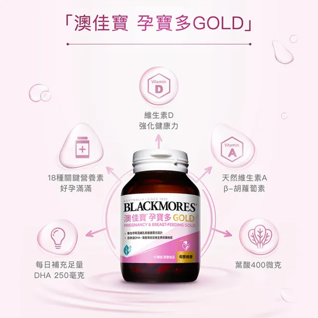 【澳佳寶】孕寶多GOLD 1入組(共60顆 維生素A 維生素D 葉酸 魚油)