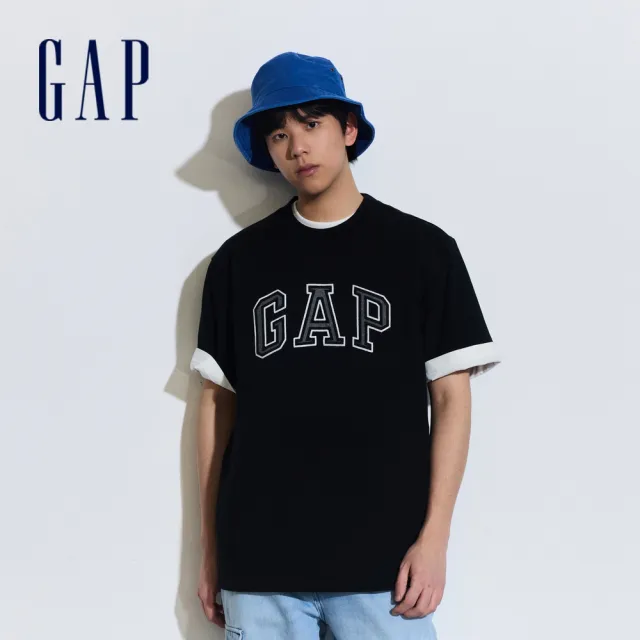 【GAP】男女款 Logo純棉圓領短袖T恤-多款任選(892185&608929&465443)