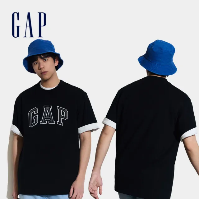 【GAP】男女款 Logo純棉圓領短袖T恤-多款任選(892185&608929&465443)