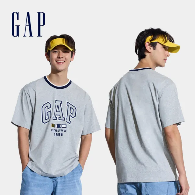 【GAP】男女款 Logo純棉圓領短袖T恤-多款任選(892185&608929&465443)