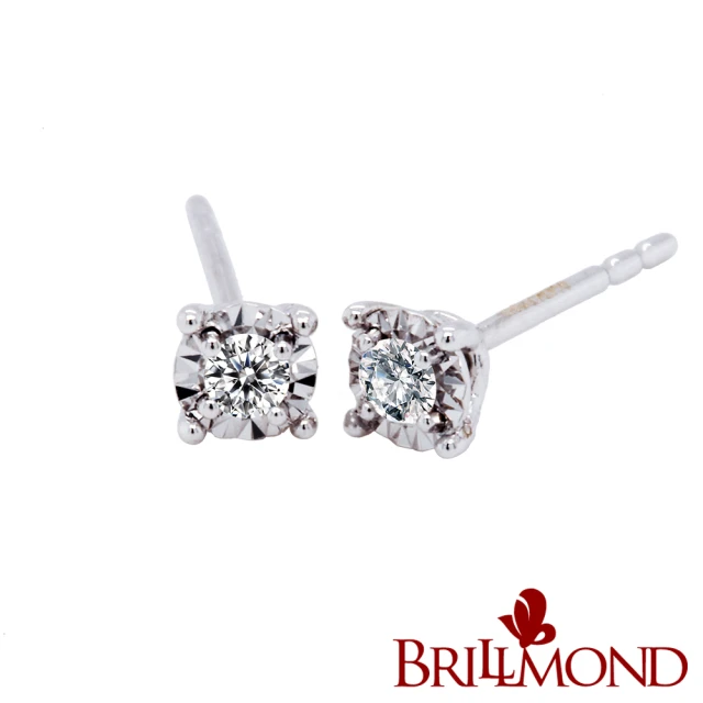 BRILLMOND JEWELRY 天然鑽石耳環10分 PT950鉑金 璀璨光芒(天然鑽石總重10分 全PT950鉑金台)