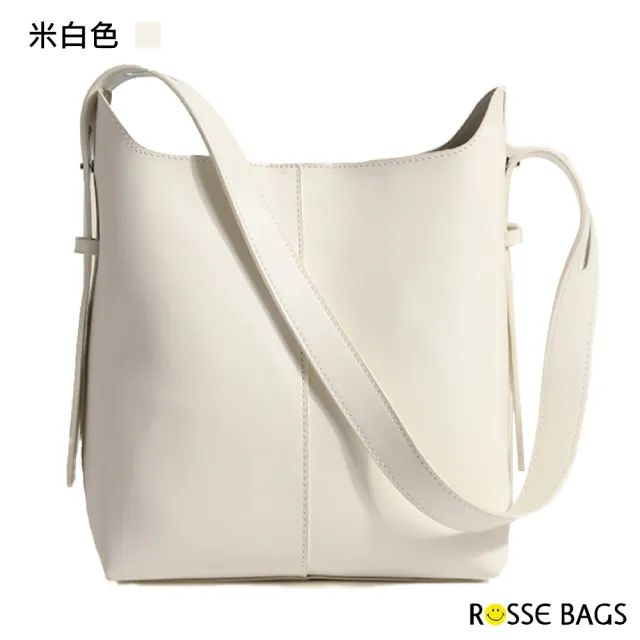 【Rosse Bags】韓版簡約百搭文青水桶托特包(現+預  黑色／棕色／黃色／米白色)