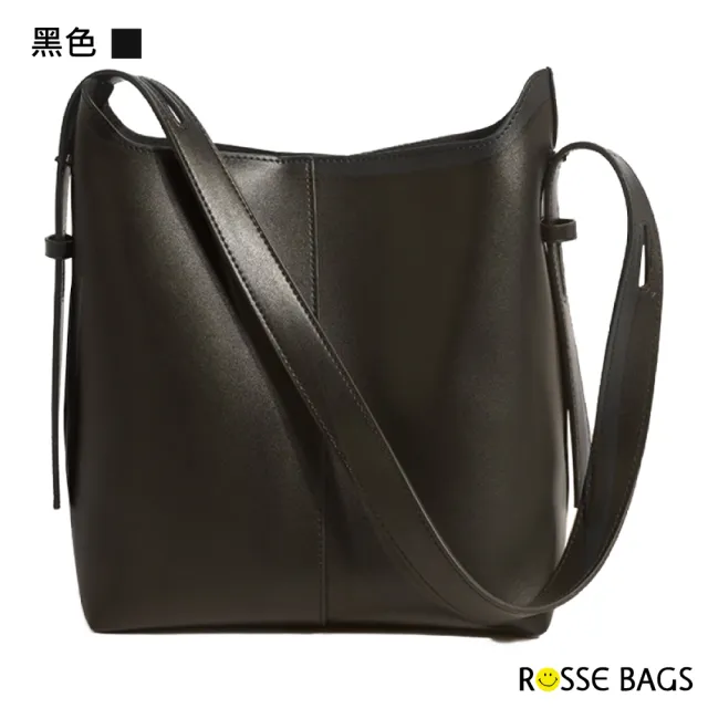 【Rosse Bags】韓版簡約百搭文青水桶托特包(現+預  黑色／棕色／黃色／米白色)