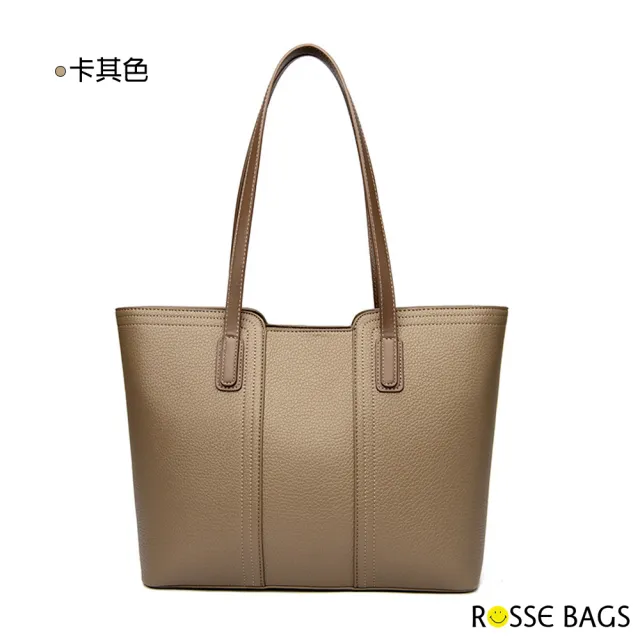 【Rosse Bags】復古經典軟皮大容量肩背托特包(現+預  米白色 / 卡其色 / 黑色)