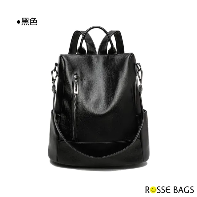 【Rosse Bags】韓版多功能軟皮防盜雙肩後背包(現+預  灰色 / 棕色 / 黑色)