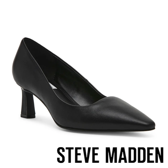 steve madden SABINE 麂皮尖頭細跟短靴(黑