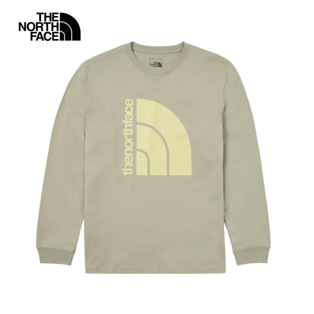 The North Face 北面男女款灰色純棉舒適大尺寸品牌印花長袖T恤｜8ATC1I4