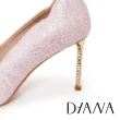【DIANA】9 cm王妃煥彩蕾絲布面高跟尖頭跟鞋(粉色)