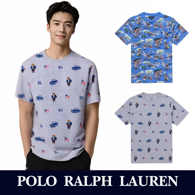 RALPH LAUREN RL POLO 經典刺繡滿版熊圖案短袖T恤-青年款-多色組合(青年款/平輸品)