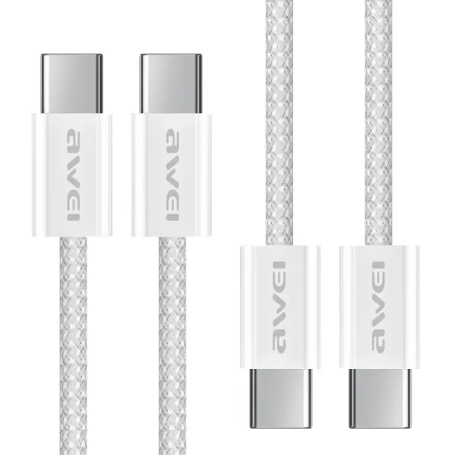 【MiniQ】AC-DK200T氮化鎵五孔2A3C 95W 充電器黑+AWEi 編織線 Type-C to Type-C -支援i16/i15蘋果手機