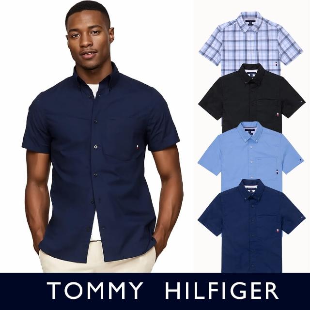 【Tommy Hilfiger】TOMMY 經典口袋刺繡Logo短袖襯衫 上衣-多色組合(平輸品/春夏必備/百搭舒適)