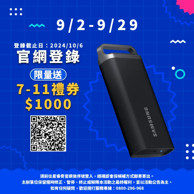 【SAMSUNG 三星】T5 EVO 8TB Type-C USB 3.2 Gen 1 外接式ssd固態硬碟(MU-PH8T0S/WW)