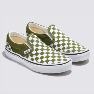 【VANS 官方旗艦】Classic Slip-On 中童款草綠色滑板鞋