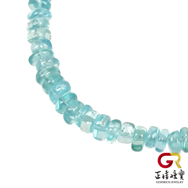 【正佳珠寶】藍磷灰 頂級原礦玻璃體 5.8g 藍磷灰手鍊｜925銀｜不可修改手圍