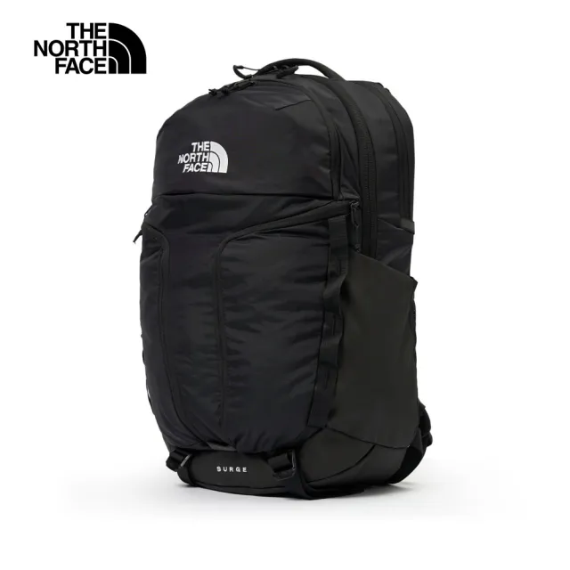 【The North Face 官方旗艦】北面男女款黑色DWR防潑水舒適減壓休閒後背包｜52SG4HF