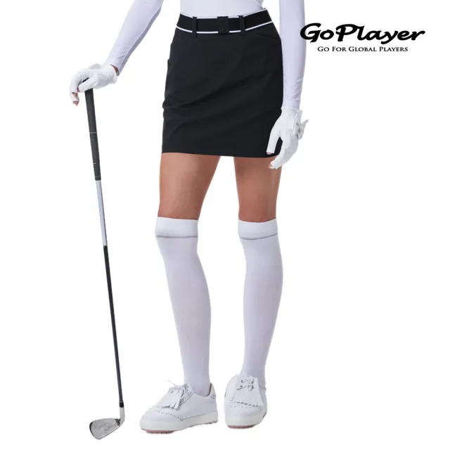 【GoPlayer】女高爾夫腰帶包臀裙-白.黑.綠(高爾夫女裙 短裙 運動褲裙)