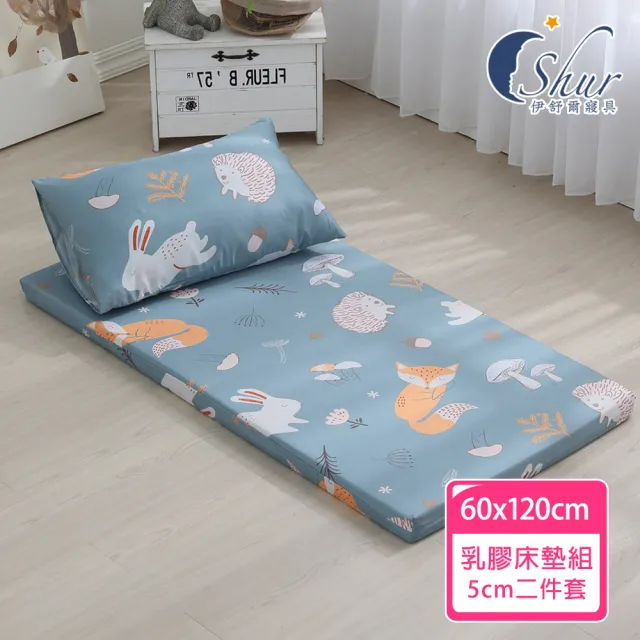 【ISHUR 伊舒爾】60x120cm 厚度5公分 天絲兒童乳膠床墊(乳膠墊/嬰兒床墊/幼兒園午睡墊/附專用收納袋)