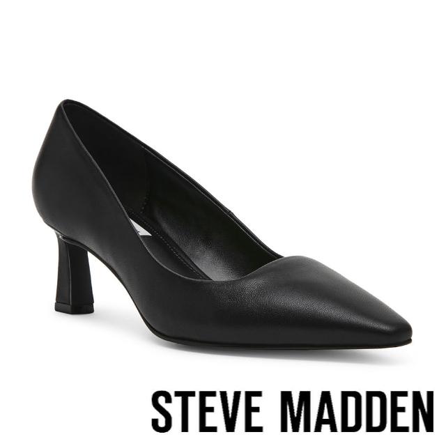 【steve madden】NATALYA 素面簡約尖頭高跟鞋(黑色)