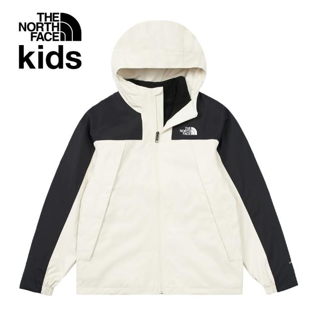 【The North Face 官方旗艦】北面兒童米白色DryVent防水透氣抓絨內裡三合一外套｜8AKBQLI